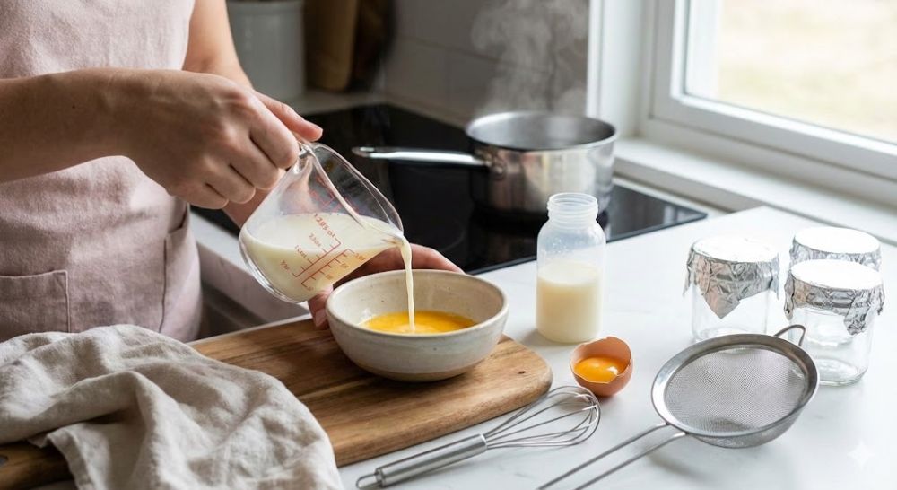 Cách làm bánh flan sữa mẹ